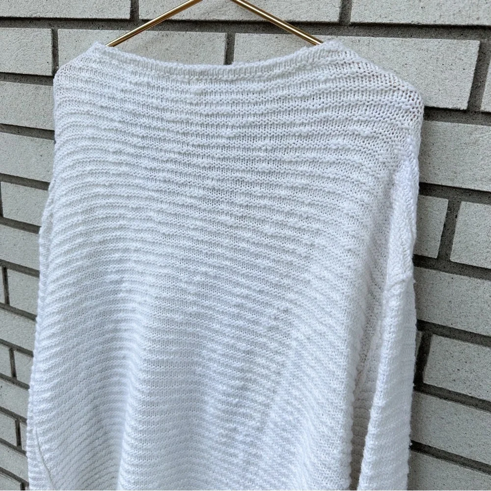 Free People Menace Cream Ivory Ribbed Textured Tunic Sweater Cozy S Coastal